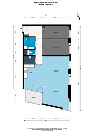 Floorplan - Borneostraat 4A, 1094 CJ Amsterdam
